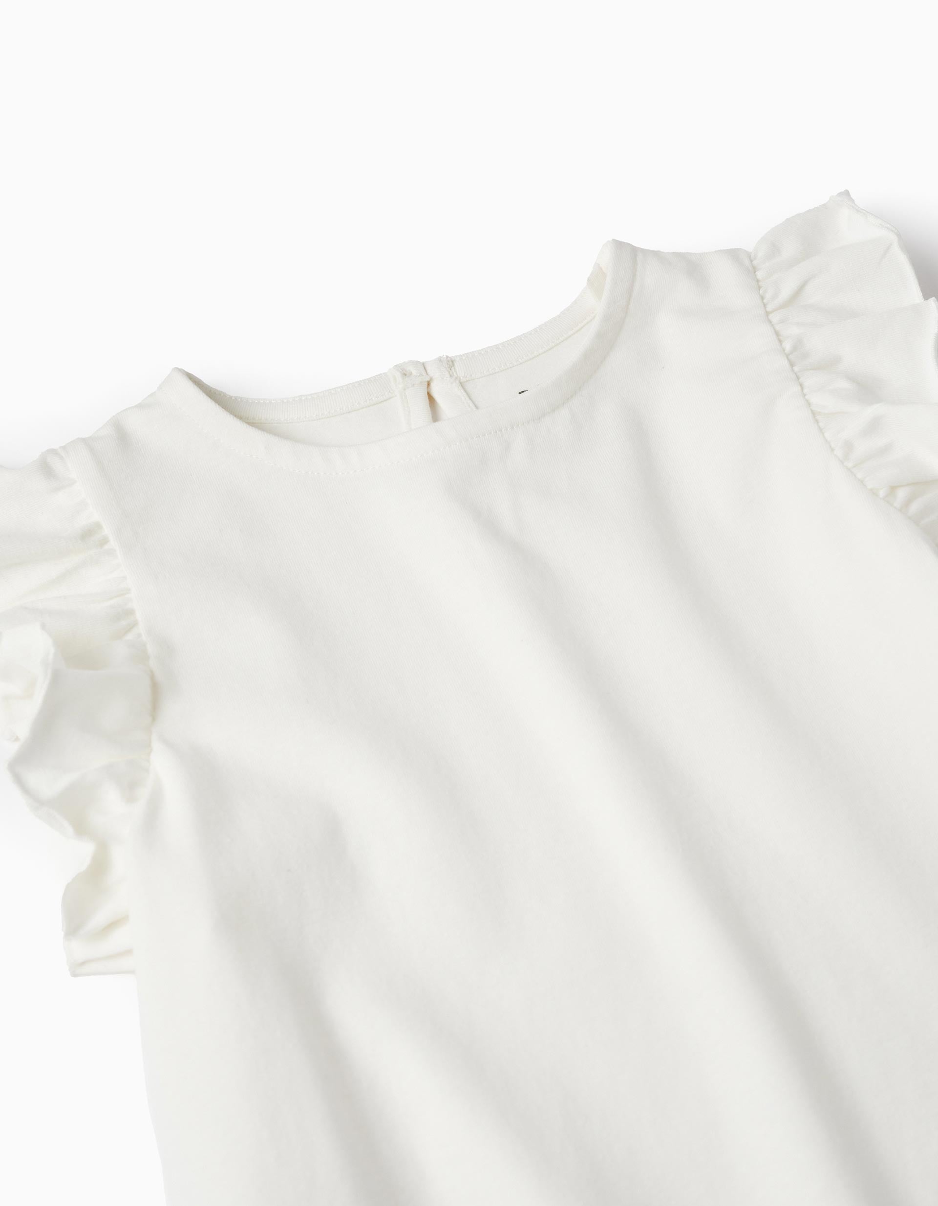 Cotton T-Shirt for Girls, White