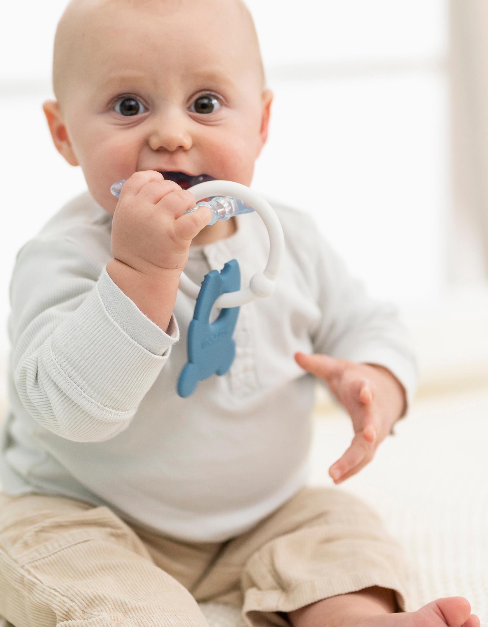 Anel De Dentição Silicone Blue Nattou 3M+