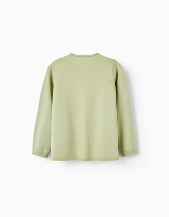 Jersey de Punto para Niña, Verde Claro