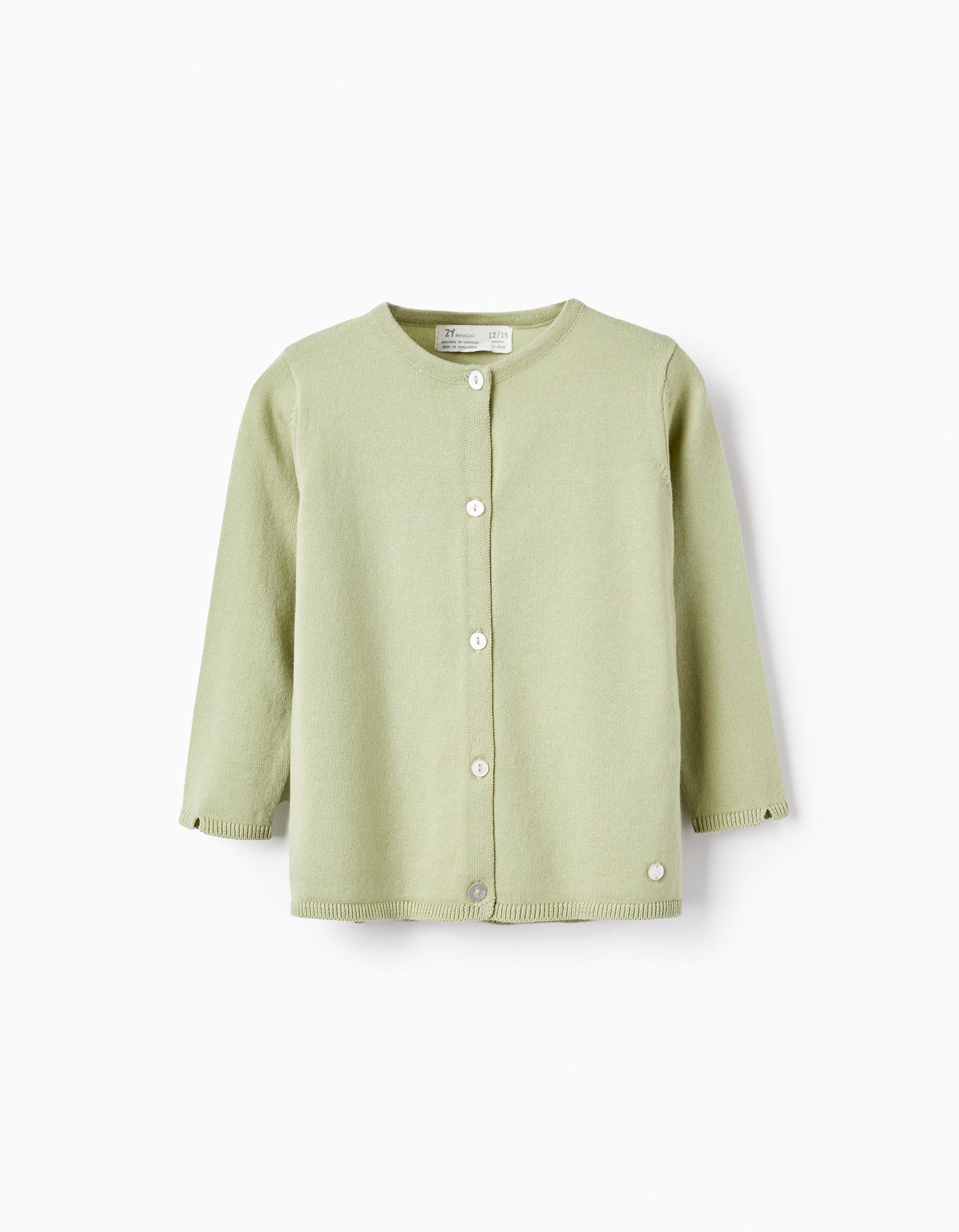 Cotton Cardigan for Baby Girls, Green