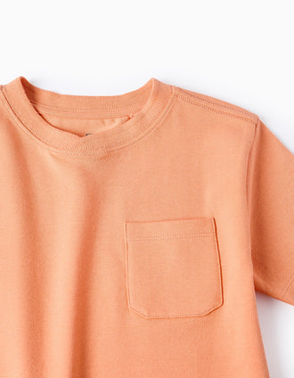 Camiseta en Algodón Piqué para Niño, Naranja
