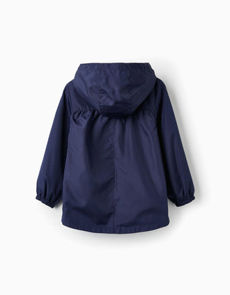 Parka con Capucha para Niña, Azul Oscuro