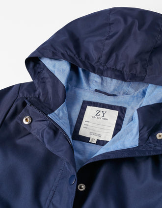 Parka com Capuz para Menina, Azul Escuro