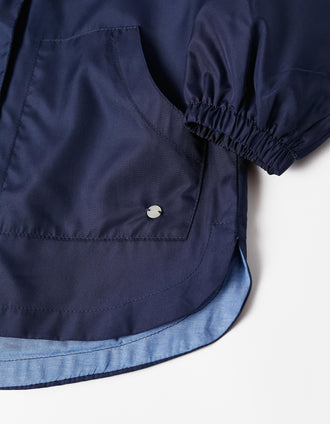Parka con Capucha para Niña, Azul Oscuro