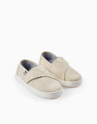 Espadrilles en tissu pour bébé garçon, Beige