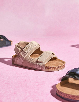 Sandalias de Piel para Bebé Niño, Beige