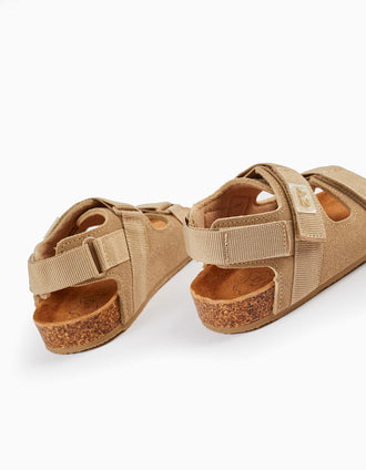 Sandales en cuir pour bébé garçon, Beige