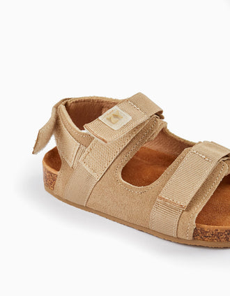 Sandales en cuir pour bébé garçon, Beige