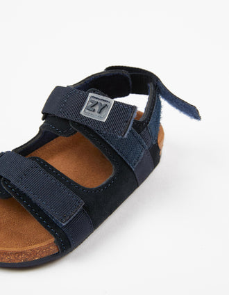 Sandalias de Piel para Bebé Niño, Azul Oscuro