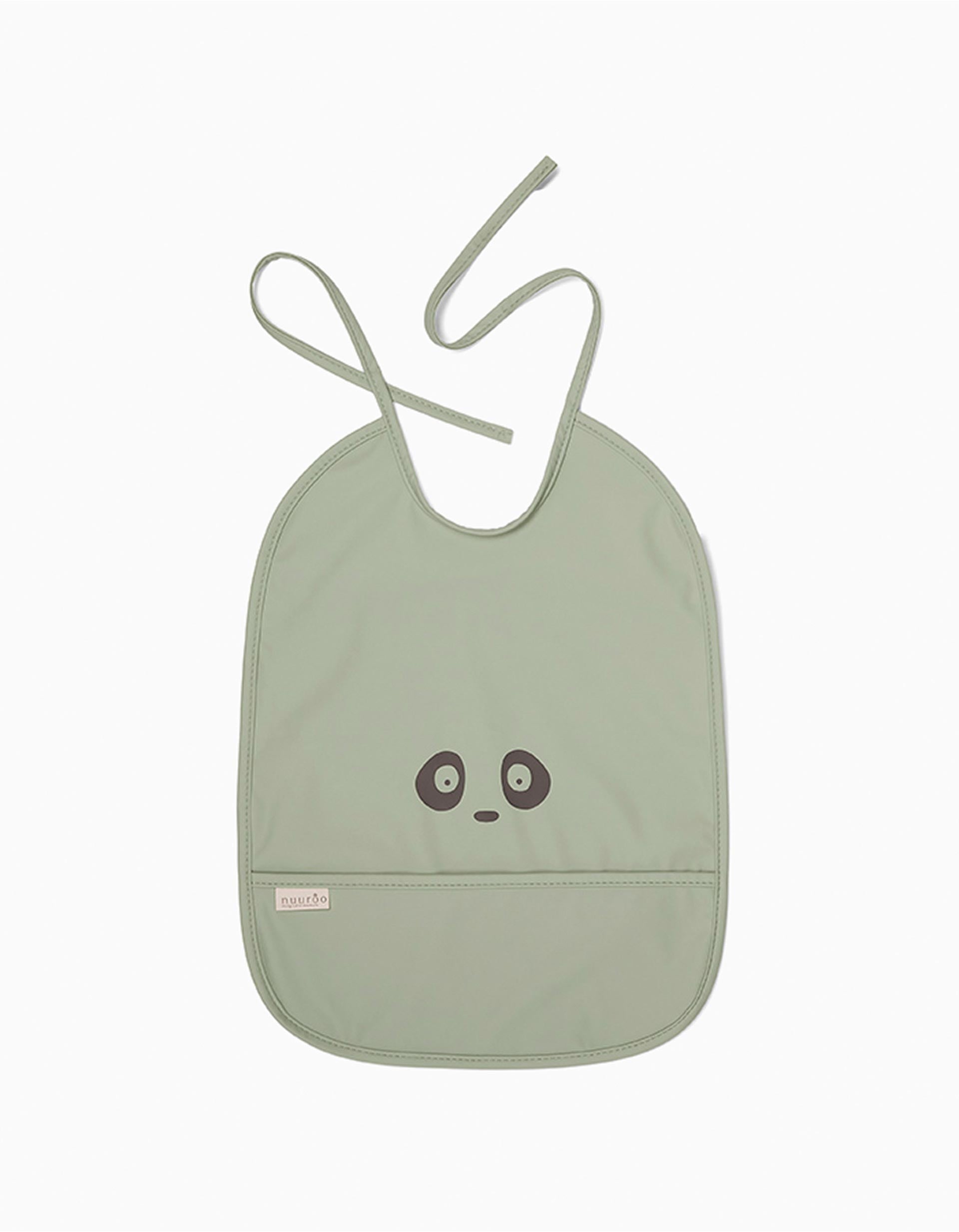 Babete Impermeável Com Bolso Panda Light Green Nuuroo