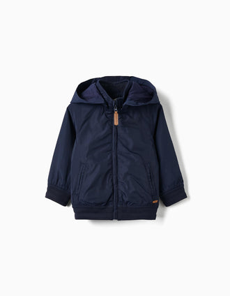 Chaqueta con Capucha Desmontable para Bebé Niño, Azul Oscuro