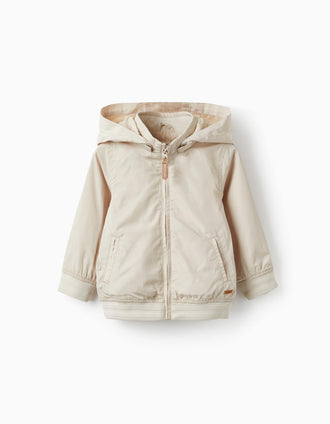 Manteau avec Capuche Amovible pour Bébé Garçon, Beige