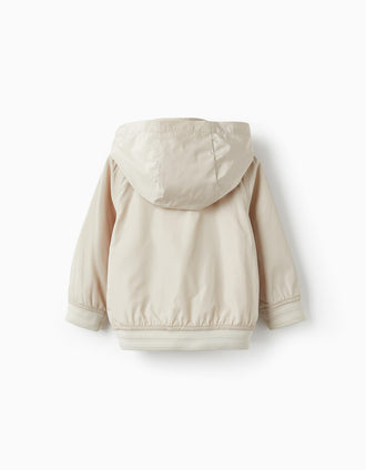 Manteau avec Capuche Amovible pour Bébé Garçon, Beige