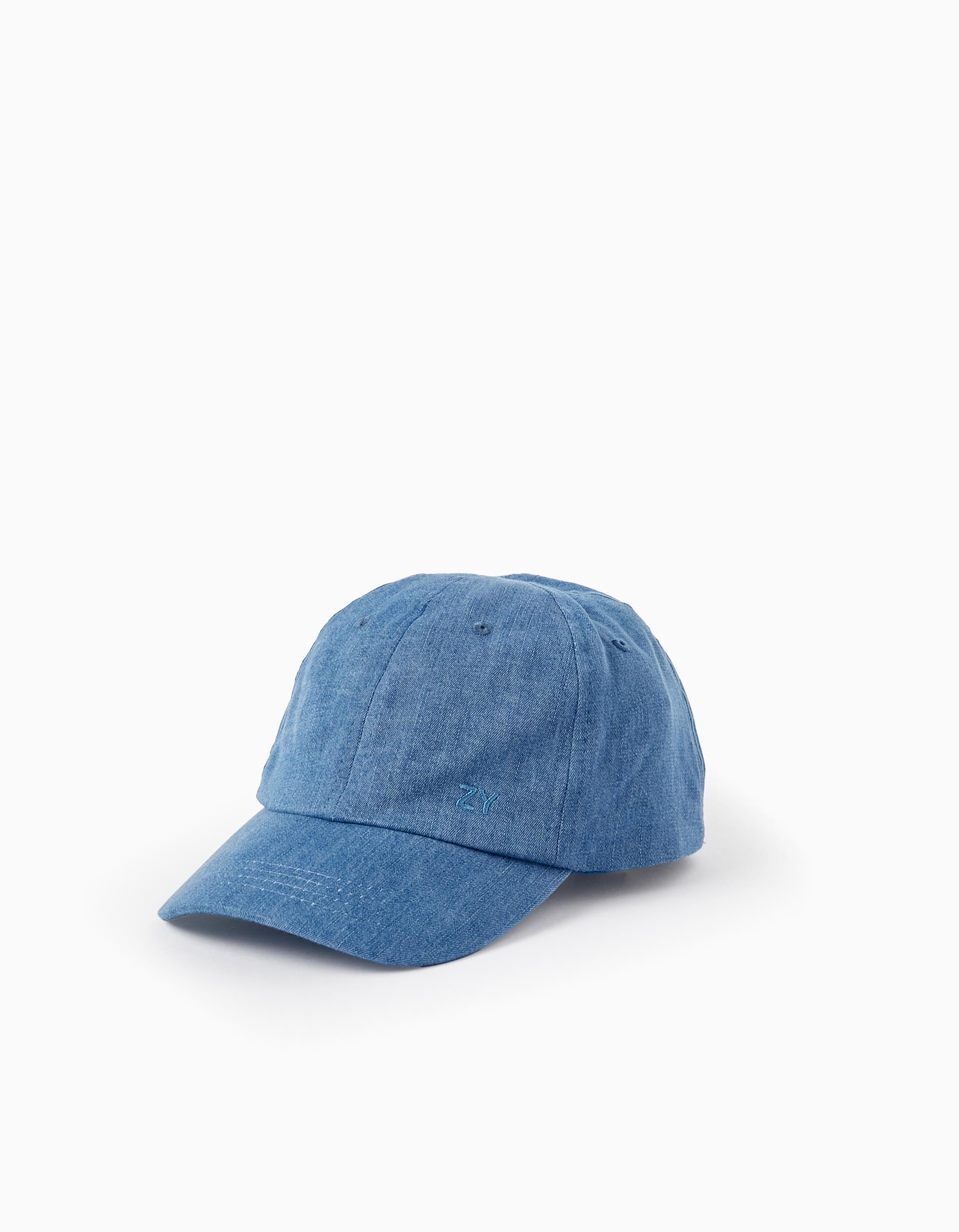 Cap in Cotton Denim for Children 'ZY', Blue