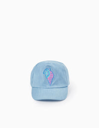 Boné de Algodão para Menina 'Búzio', Azul