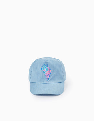 Boné de Algodão para Menina 'Búzio', Azul