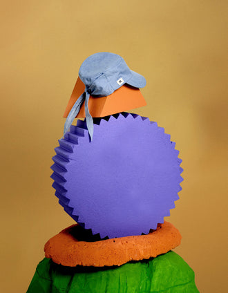 Gorra de Algodón con Cinta para Niña, Azul
