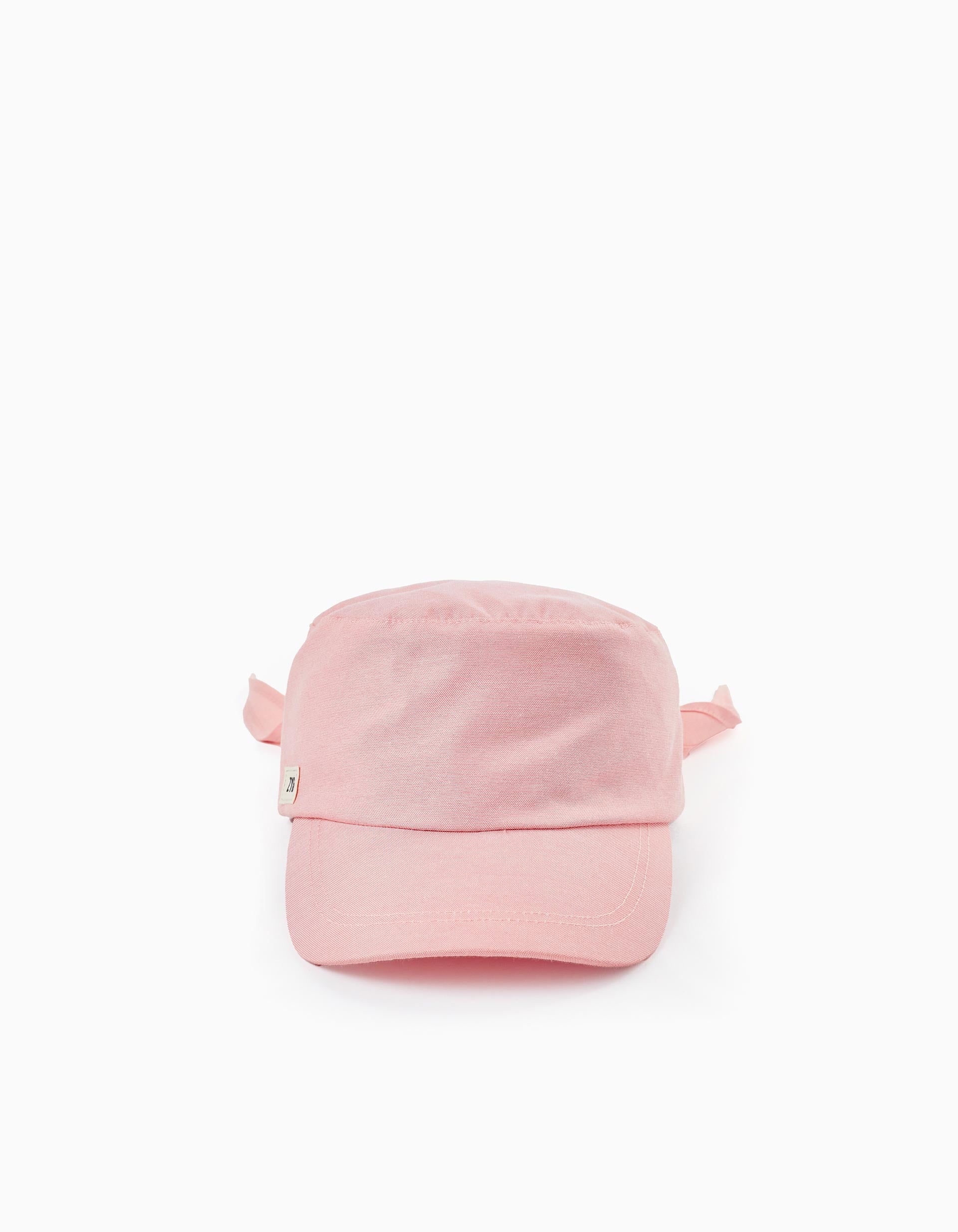 Cotton Cap with Ribbon for Girls, Pink