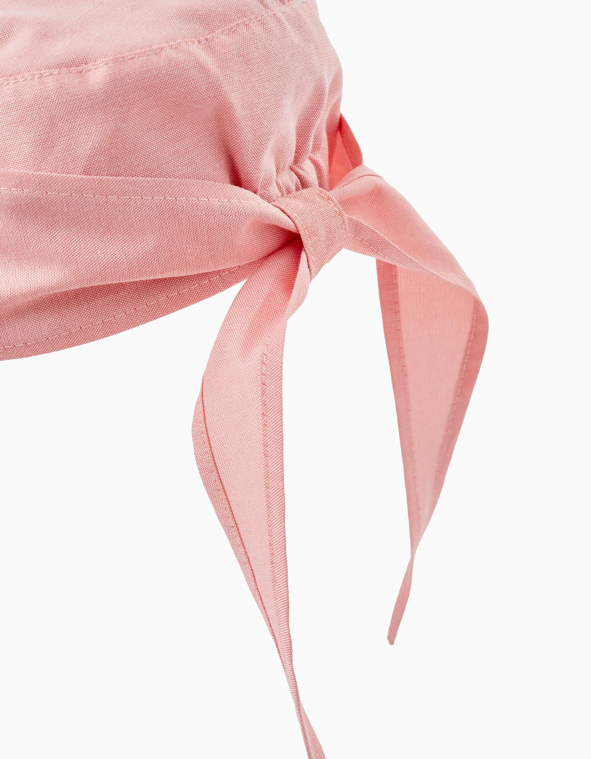 Cotton Cap with Ribbon for Girls, Pink