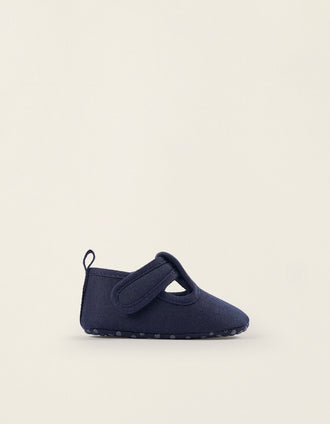 Chaussures en sergé pour nouveau-né, Bleu Foncé