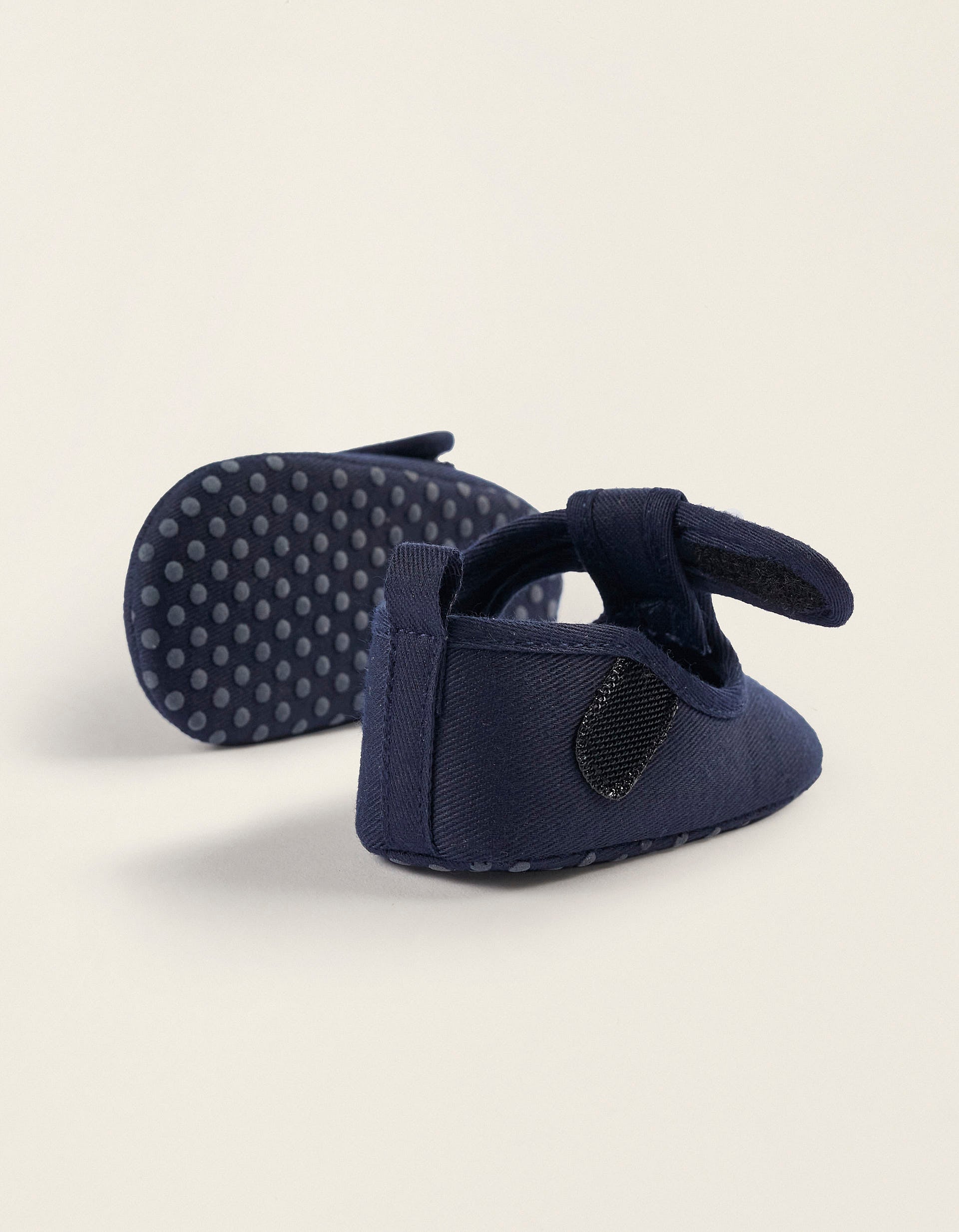 Twill Shoes for Newborn Boys, Dark Blue