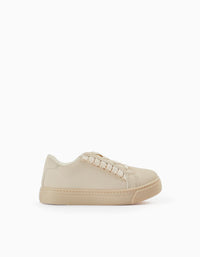 Zapatillas con Volantes para Bebé Niña, Beige