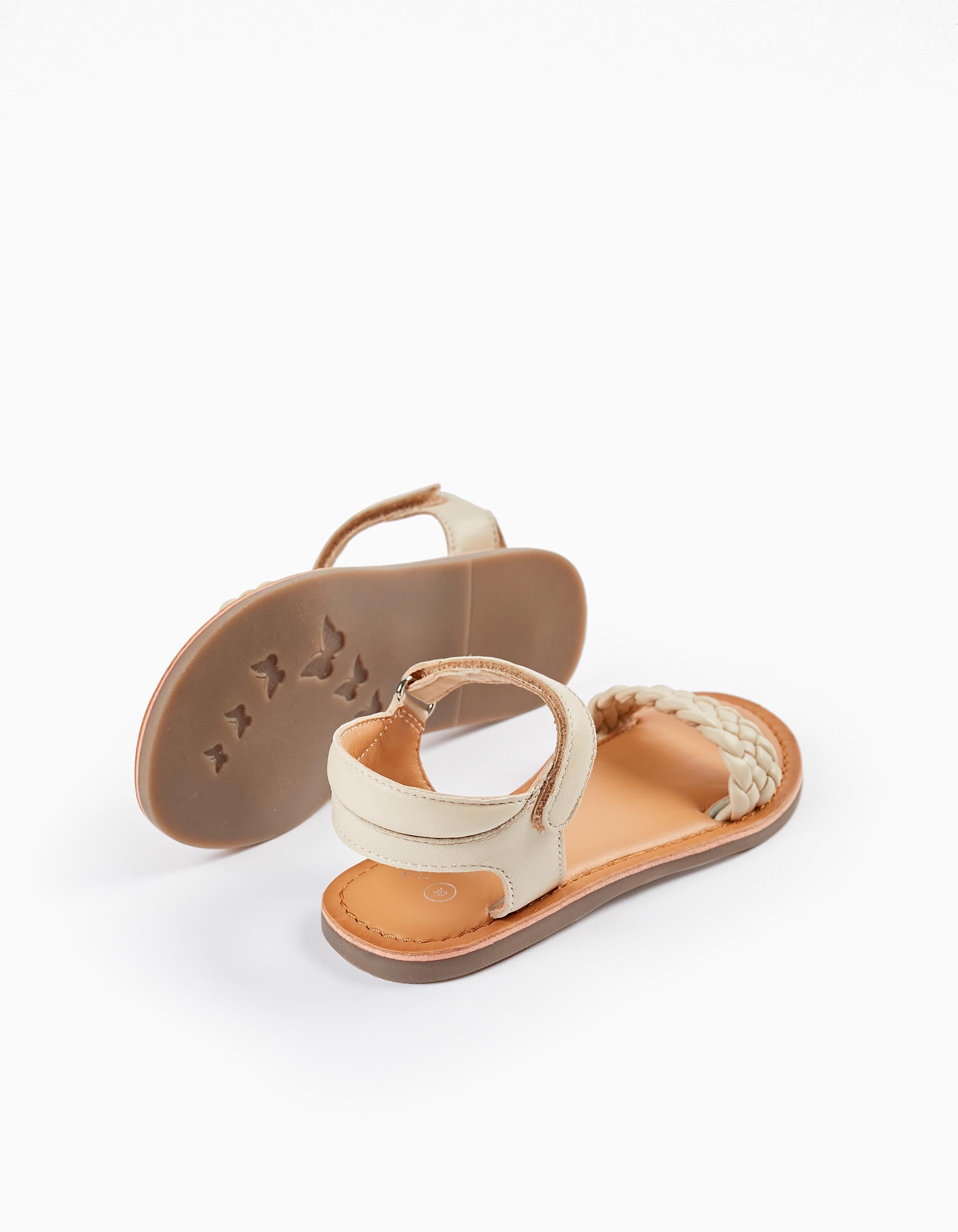 Leather Sandals for Girls, Beige