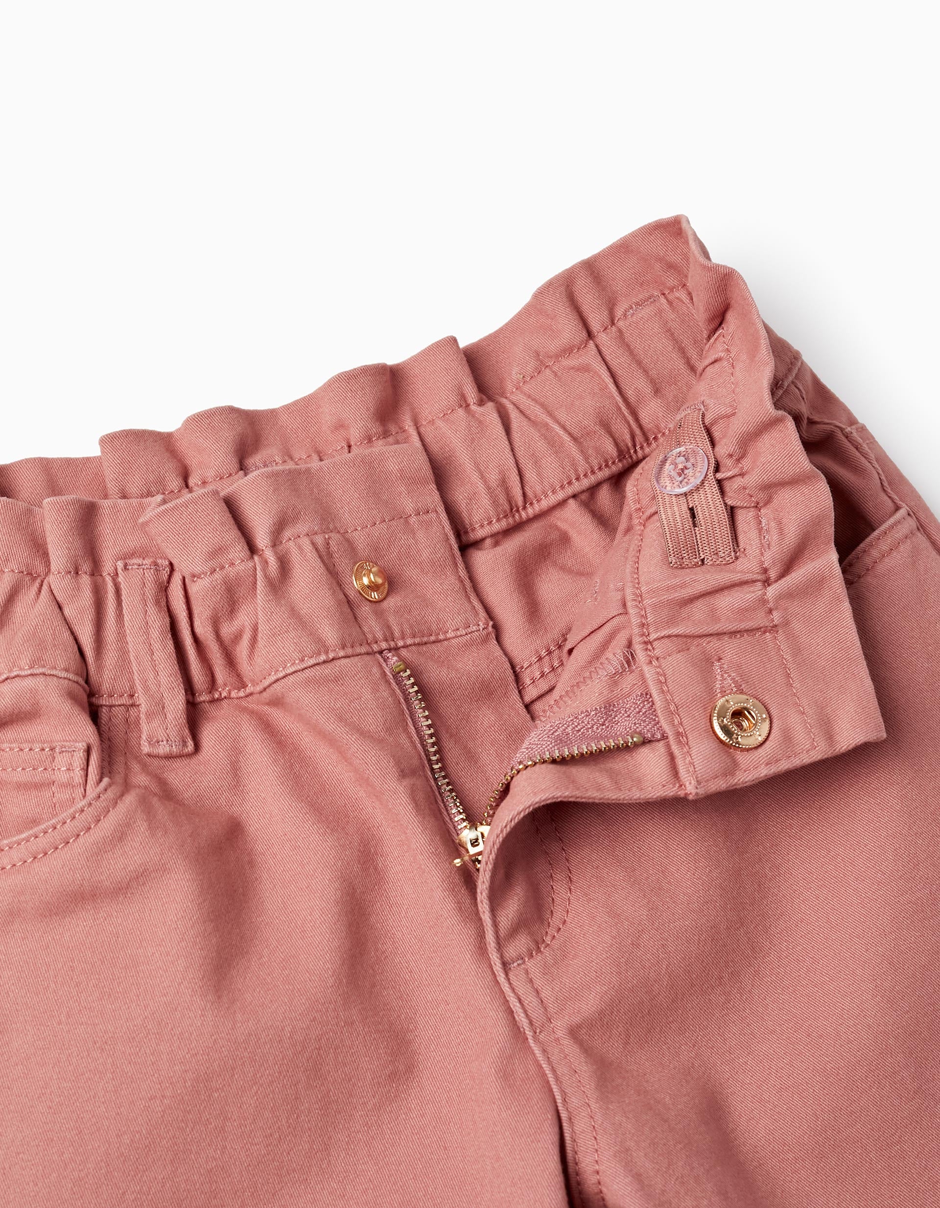 Paperbag Waist Trousers for Girls, Pink