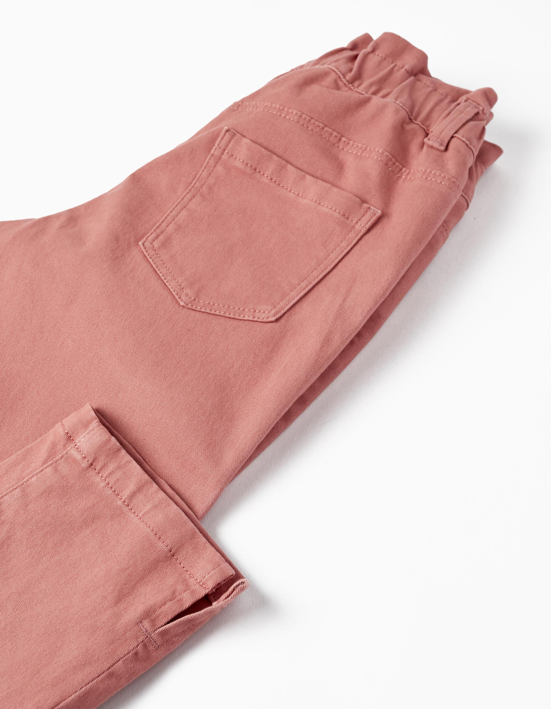 Paperbag Waist Trousers for Girls, Pink