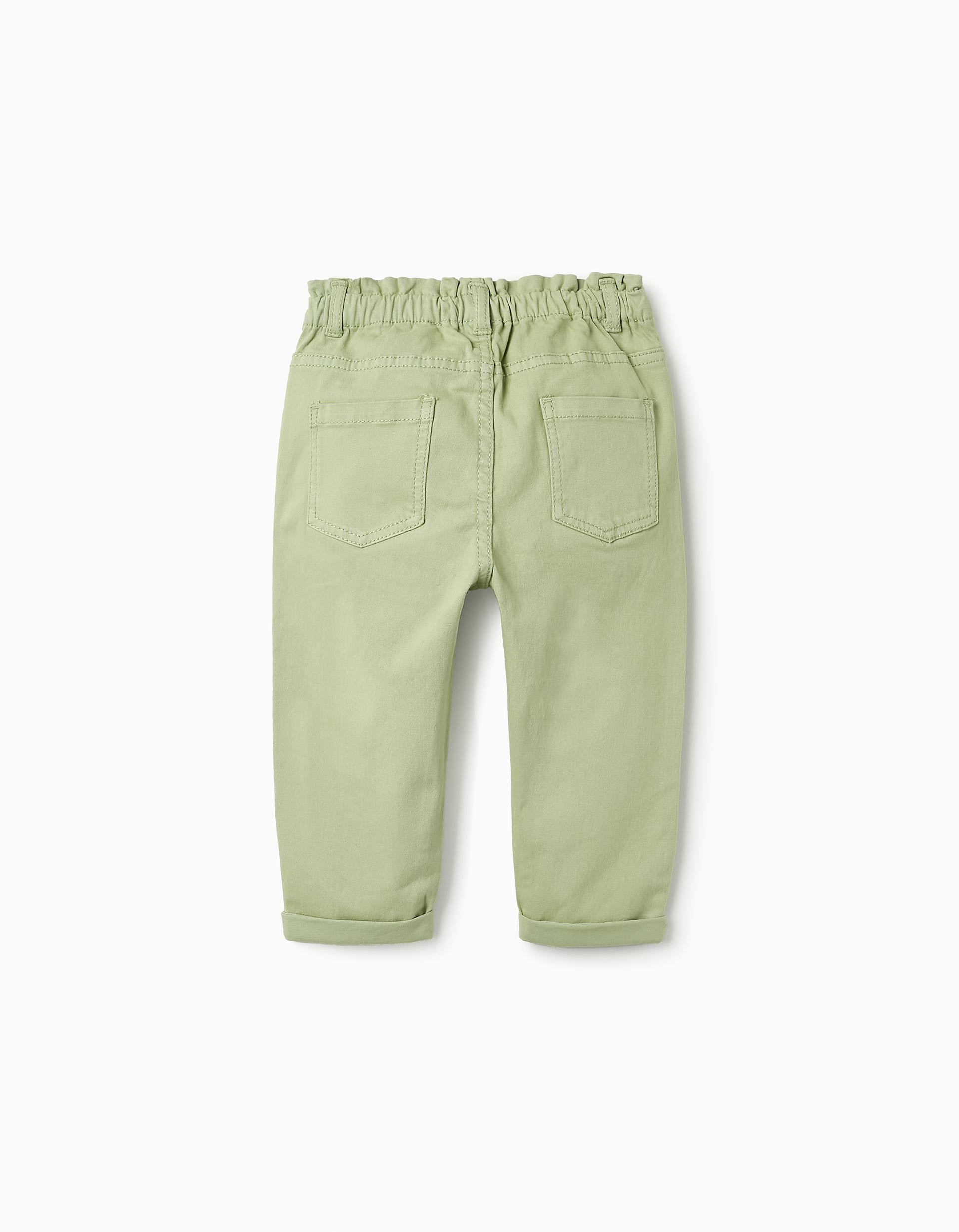 Paperbag Trousers for Baby Girls, Light Green