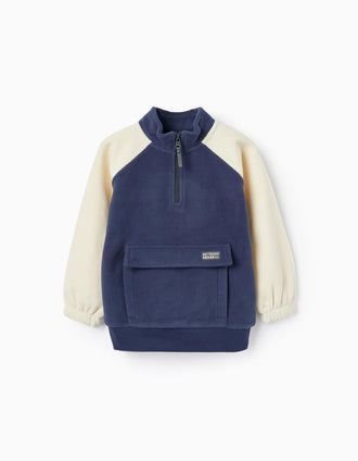 Jersey Polar para Niño, Beige/Azul Oscuro