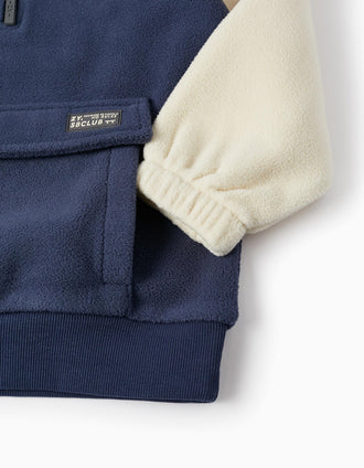 Jersey Polar para Niño, Beige/Azul Oscuro