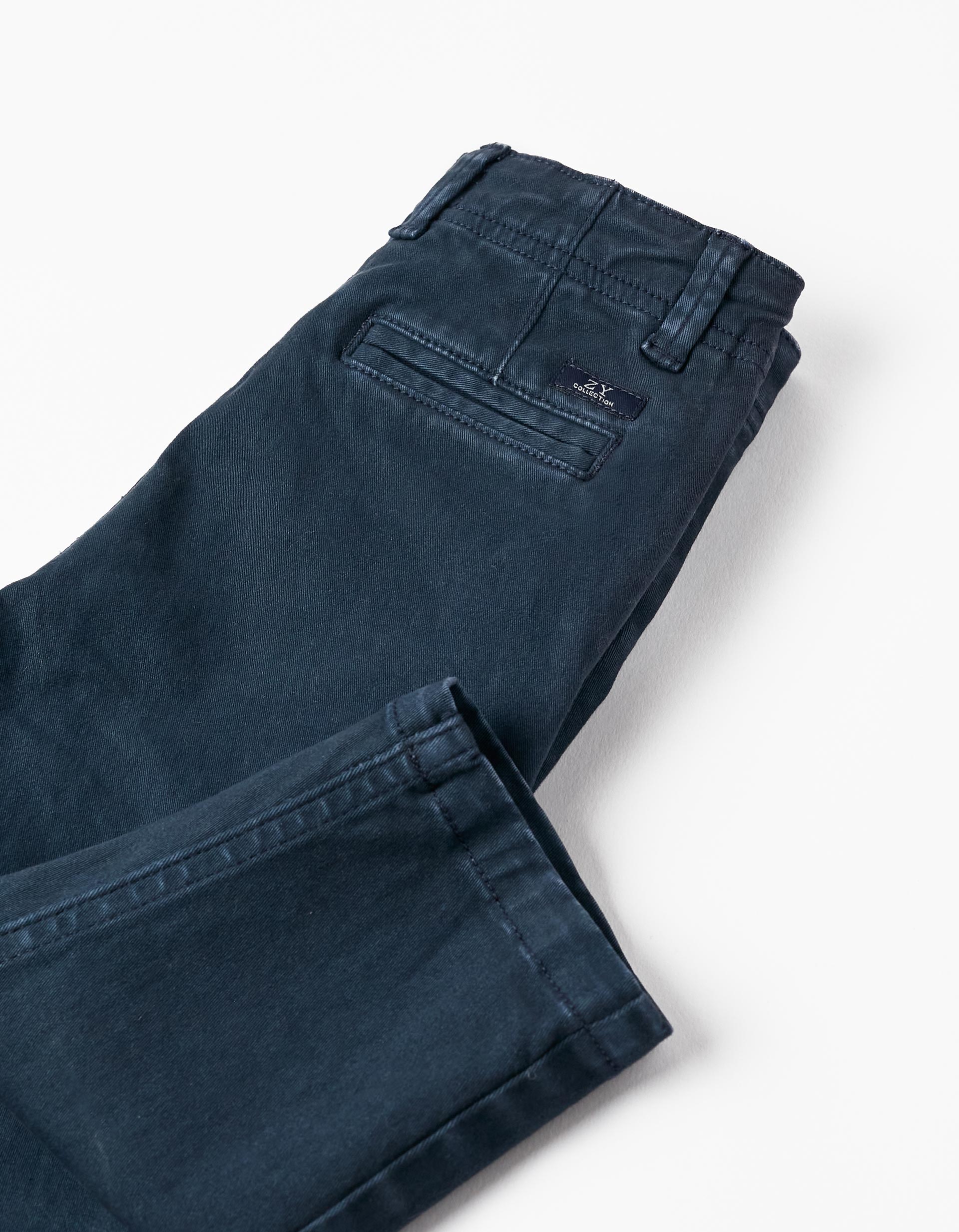 Cotton Chino Trousers for Baby Boys, Dark Blue