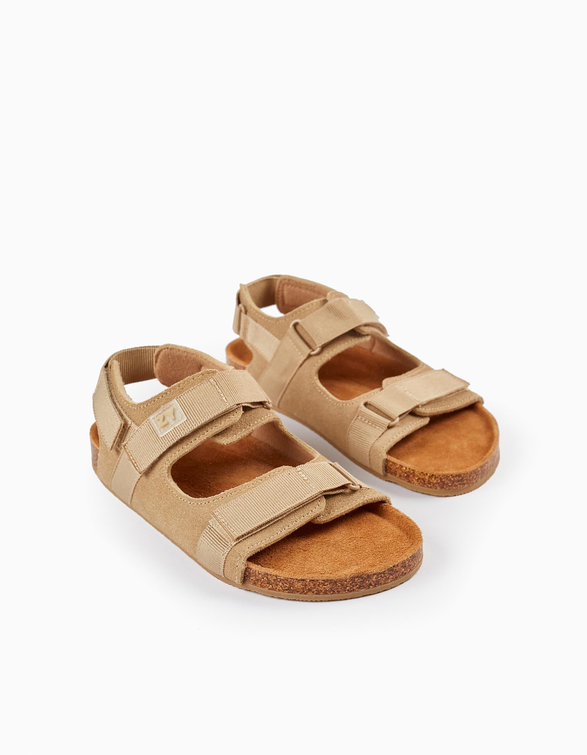 Leather Sandals for Boys, Beige