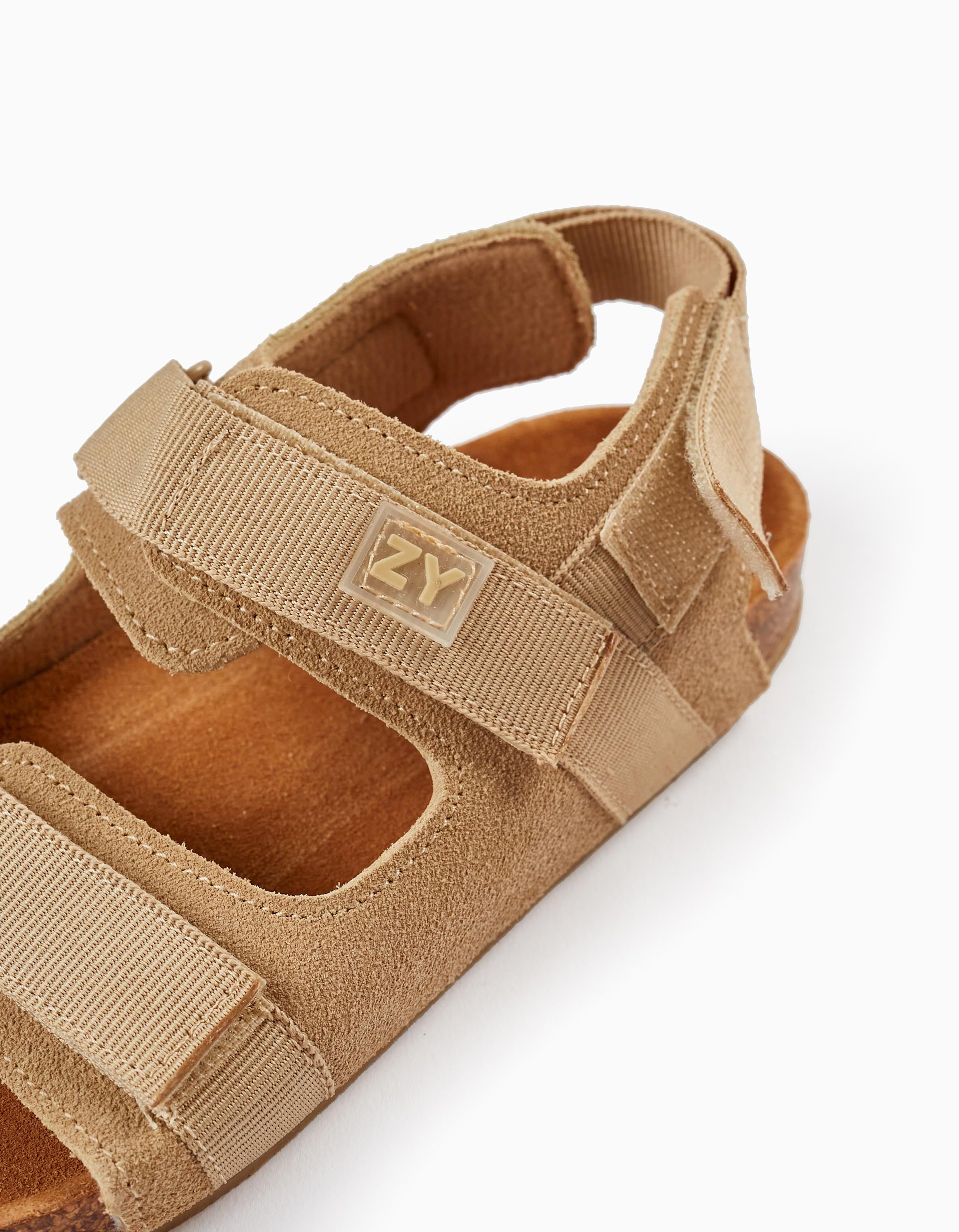 Leather Sandals for Boys, Beige