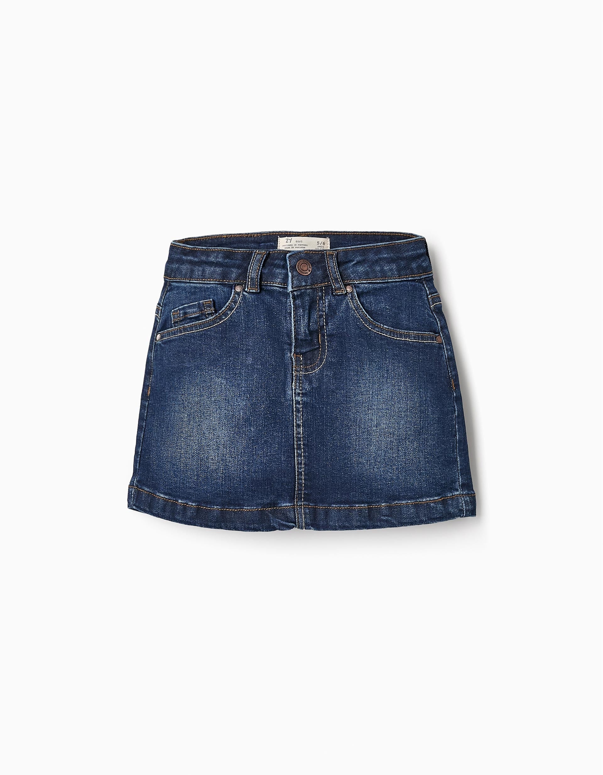 Mini Denim Skirt for Girls, Dark Blue