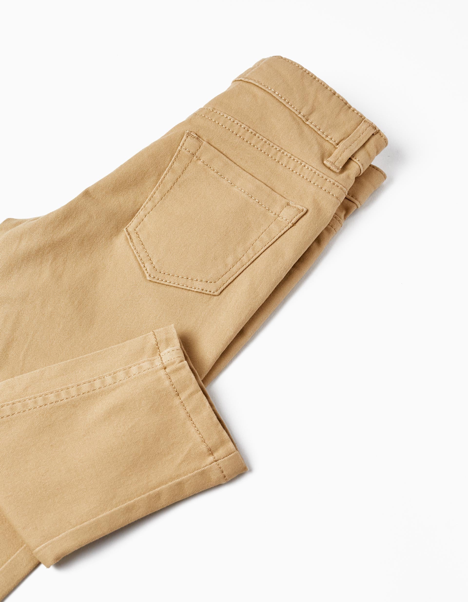 Cotton Twill Trousers for Baby Boys, Beige