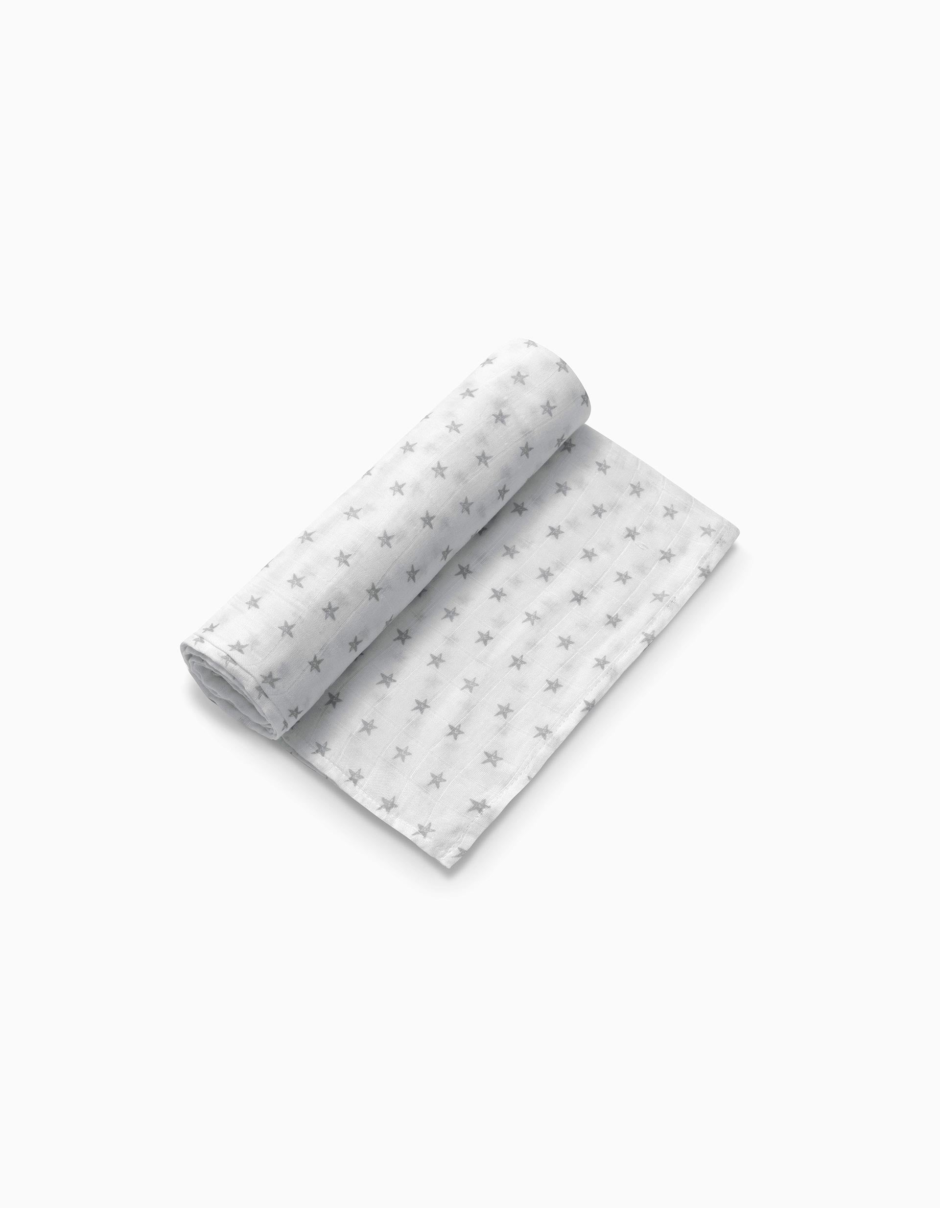 Swaddle/ Fralda Bamboo Stars White/Grey Interbaby 120X120Cm