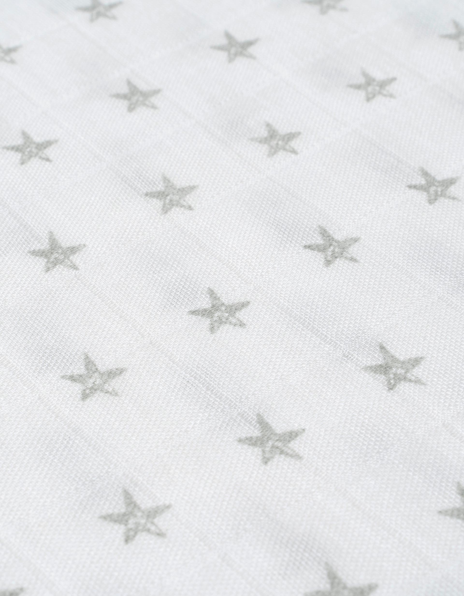 Swaddle/ Fralda Bamboo Stars White/Grey Interbaby 120X120Cm