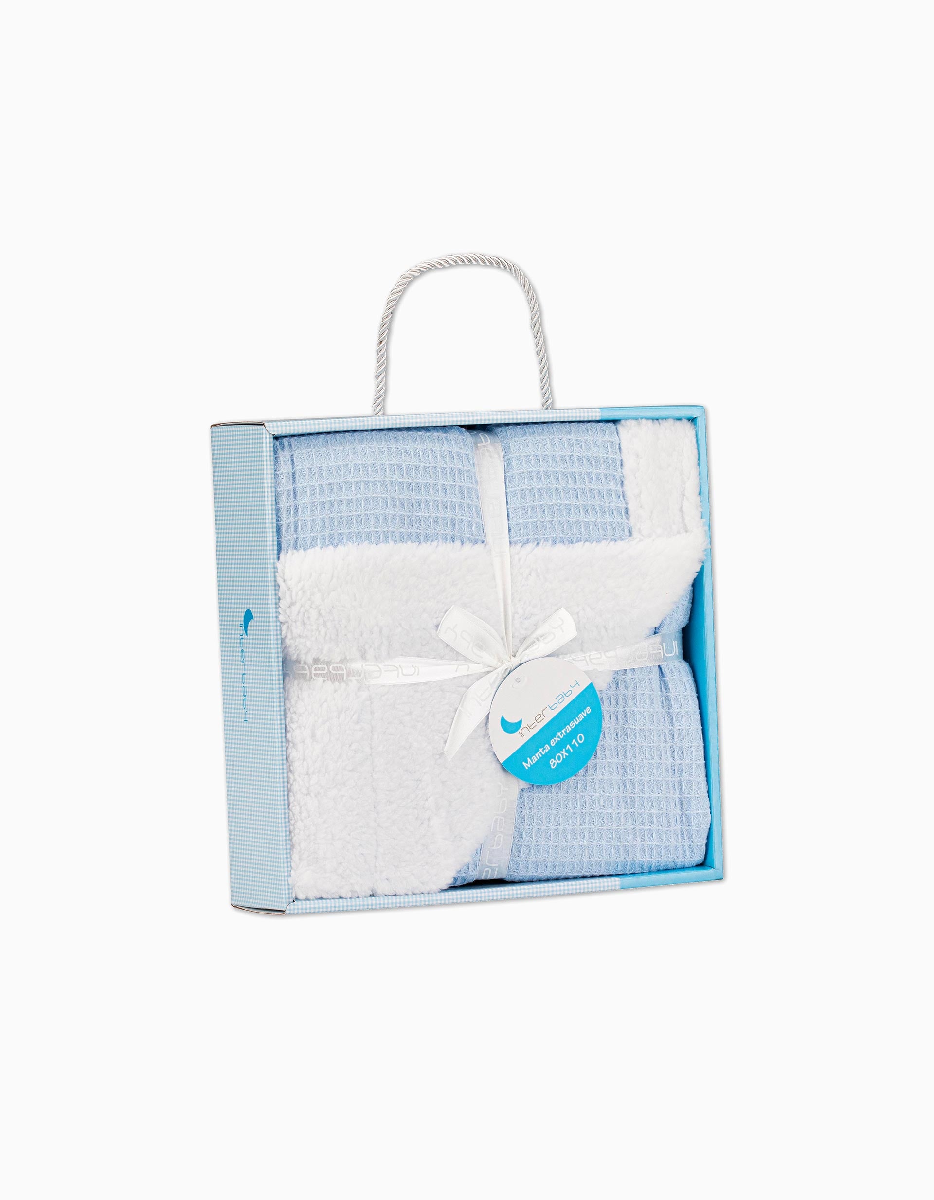 Manta Dupla Face Bee Nest Blue Interbaby 80X110Cm