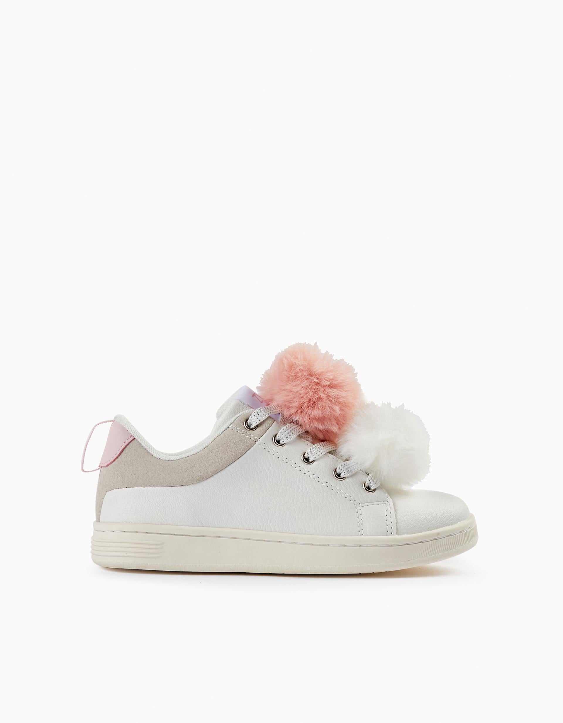 Trainers with Pompons for Girls 'ZY 1996', White/Pink