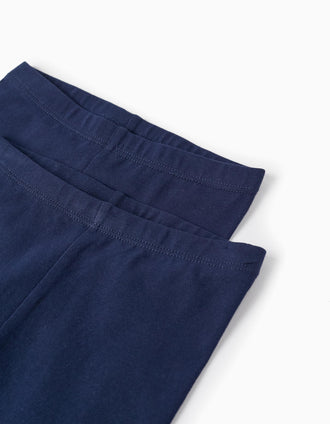 Pack 2 Pares de Leggings para Bebé Menina, Azul Escuro