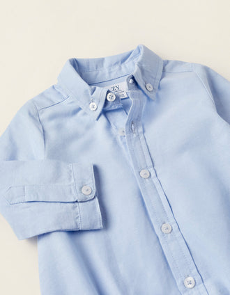 Bodies-Chemise en coton Oxford pour nouveau-né, Bleu