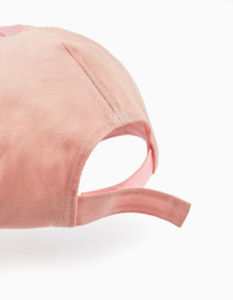 Boné de Algodão com Lantejoulas para Menina, Rosa