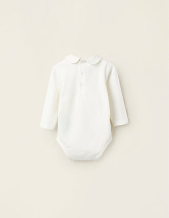 Pack 2 Bodies com Gola Colegial para Recém-Nascida, Branco