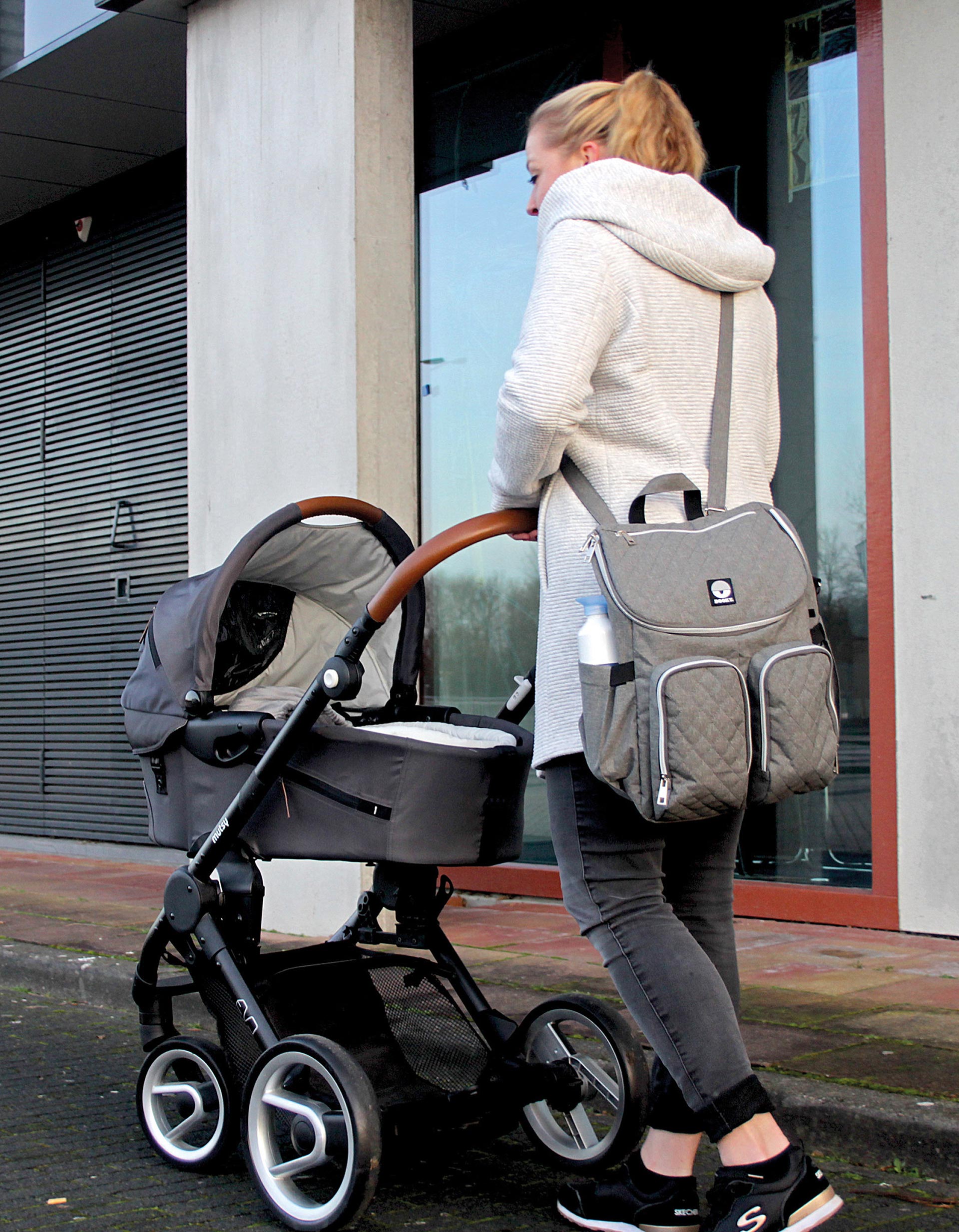 Saco De Passeio 2 Em 1 Grey Melange Dooky