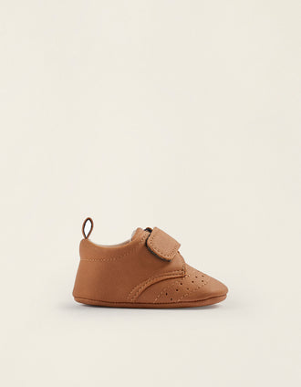 Chaussures à fermeture auto-agrippante pour nouveau-né, Marron