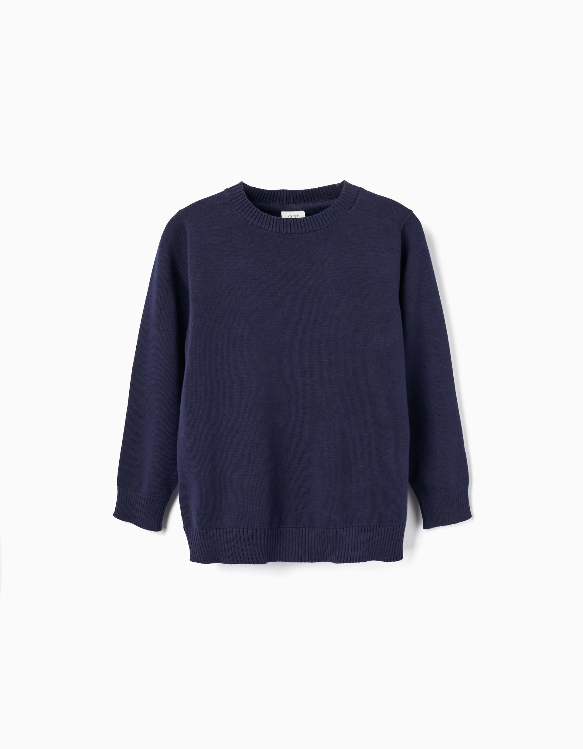 Knitted Jumper for Boys, Dark Blue