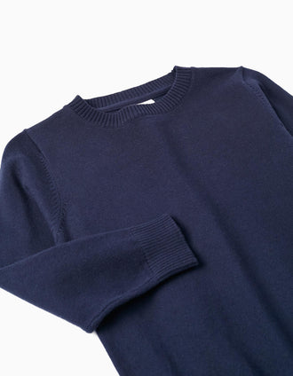 Pull en Maille pour Garçon, Bleu Foncé