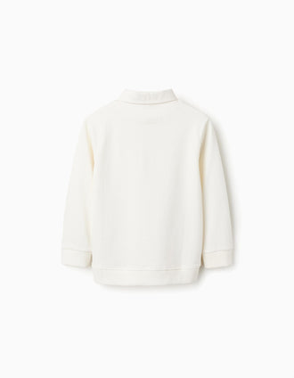 Camiseta en Jersey Grueso para Niño 'Cigüeña', Blanco